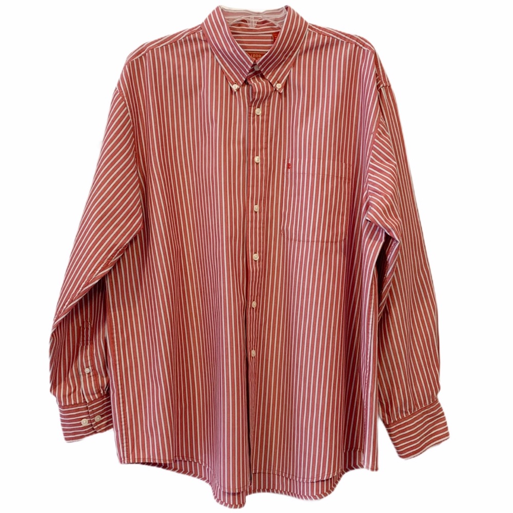 IZod Striped Oxford Red/White